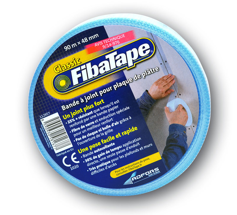 FIBATAPE Classic : Bande à joint autocollante pour plaques de plâtre
