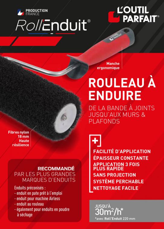 L'OUTIL PARFAIT - Rouleau à enduire - Roll'enduit Clip - 80 mm